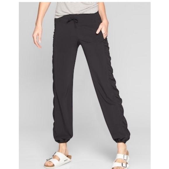 Athleta Pants - Athleta La Viva Black Full Length Ruched Pants Size 10